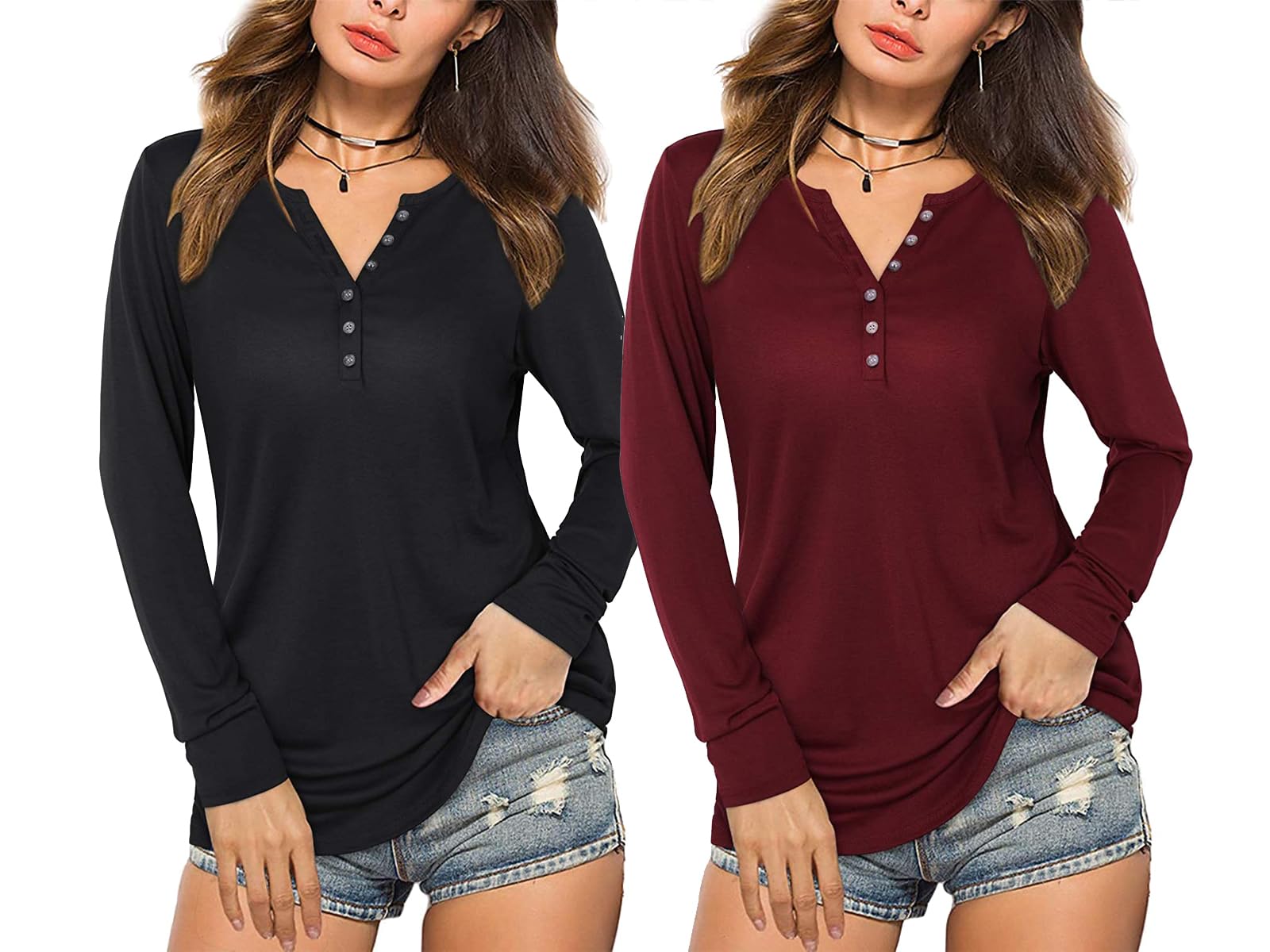 prinkle Women's Regular Fit Pure Cotton V Neck Full Sleeves T-Shirt-picture-13