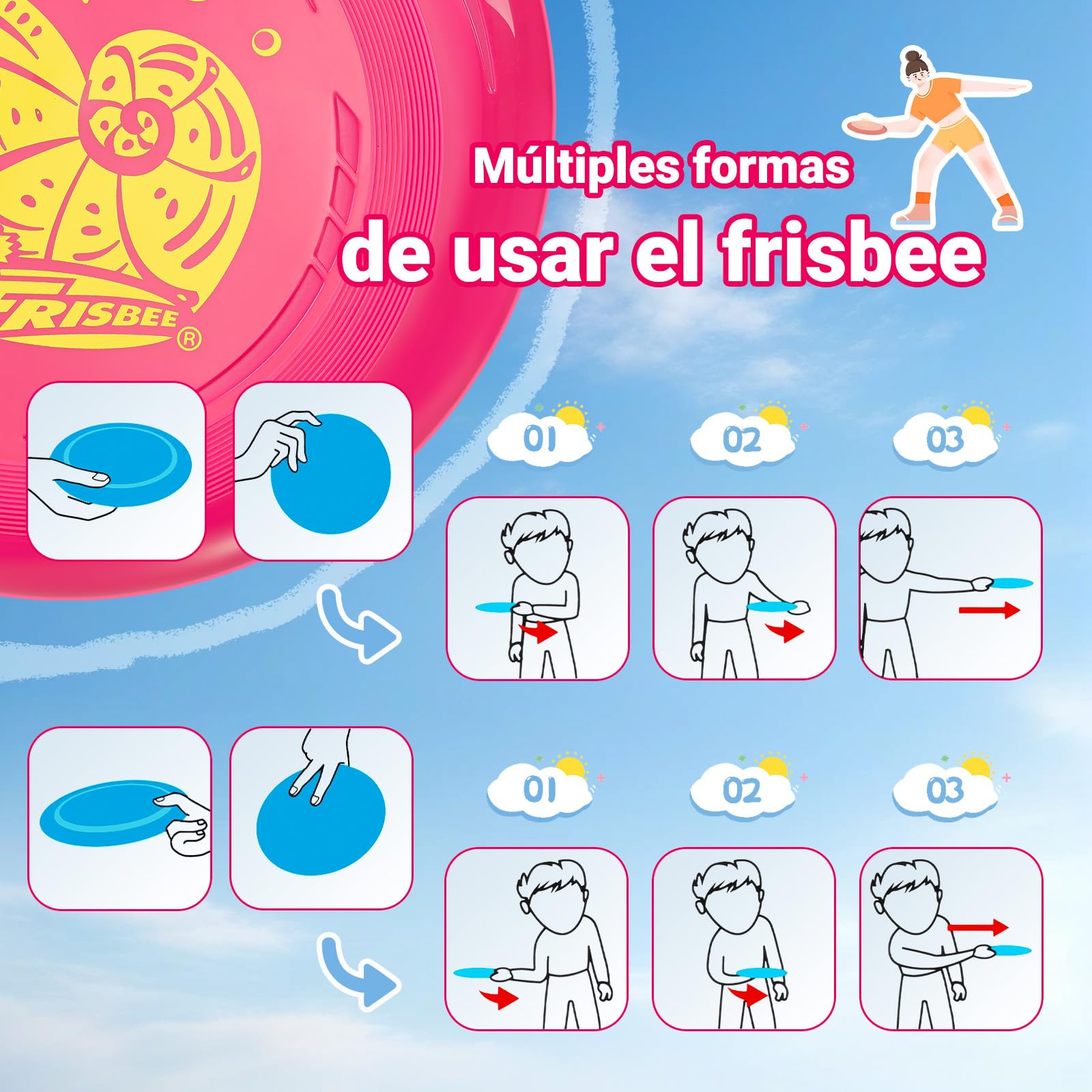 Wham-O Frisbee Go Disco Volador 22.86cm Juguete Ligero para Principiantes Niños 5+ Años 70g
