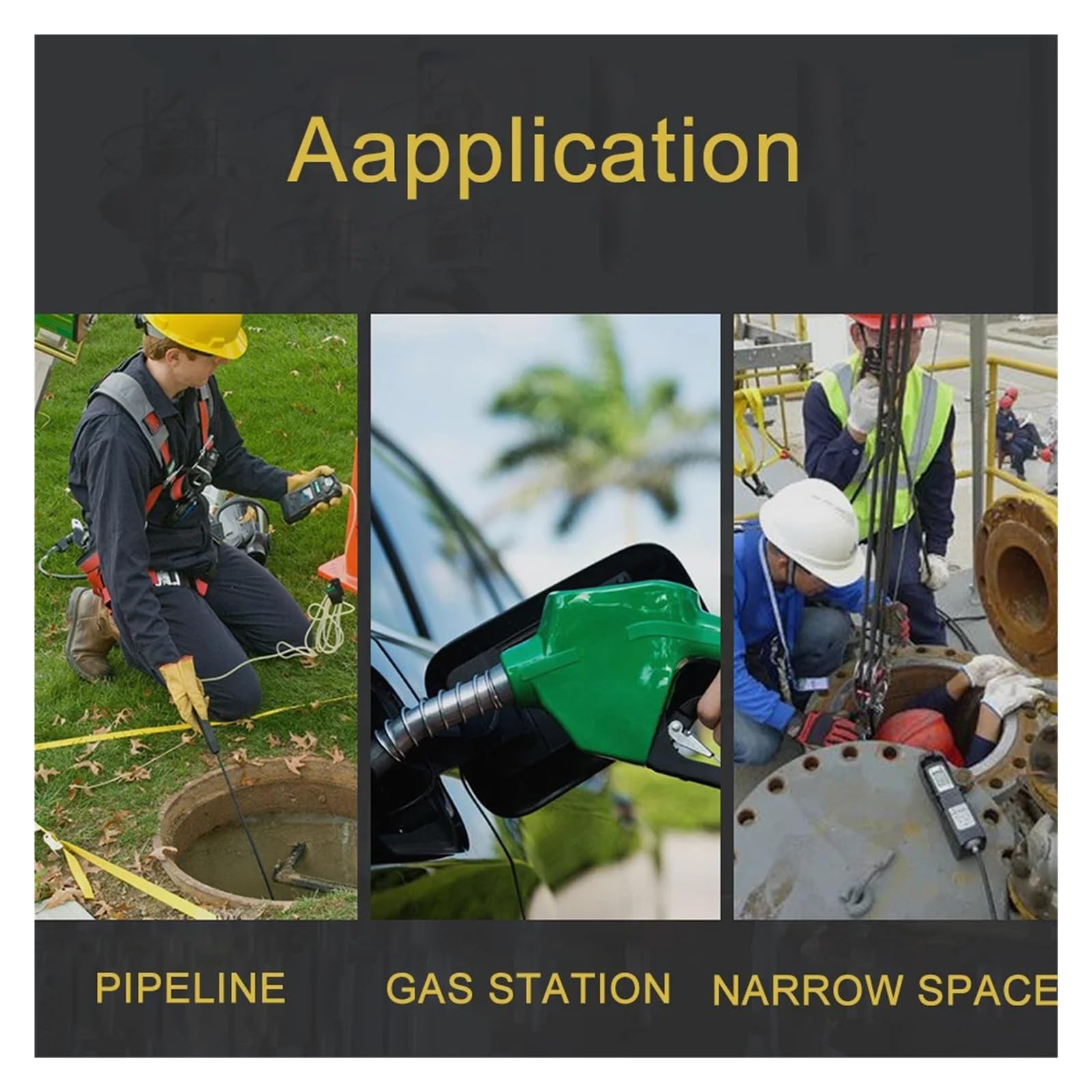 Détecteur de gaz Portable 4 en 1 avec écran LCD (O2, H2S, CO, Lie) - Testeur de fuites de gaz combustibles for Le Travail et la Maison Surveillance Rapide