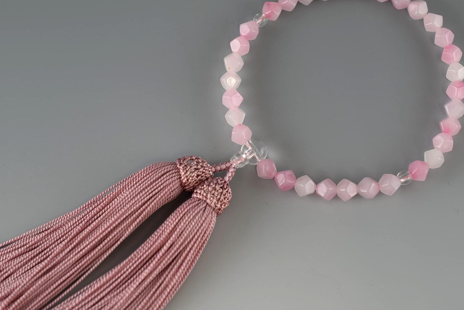 KYOTO ASAHIYA Japanese Pink Plastic Juzu Prayer beads Large Buddhist Rosary Mala Beads for Adult Women Gifts for Mom Mother's day Gift
