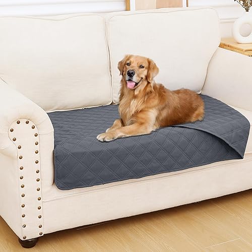 Miniatura 115 de Smiry Funda impermeable para cama de mascota, suave y lavable, para cama, sofá, reversible, perros pequeños, medianos, grandes, gatos, diseño