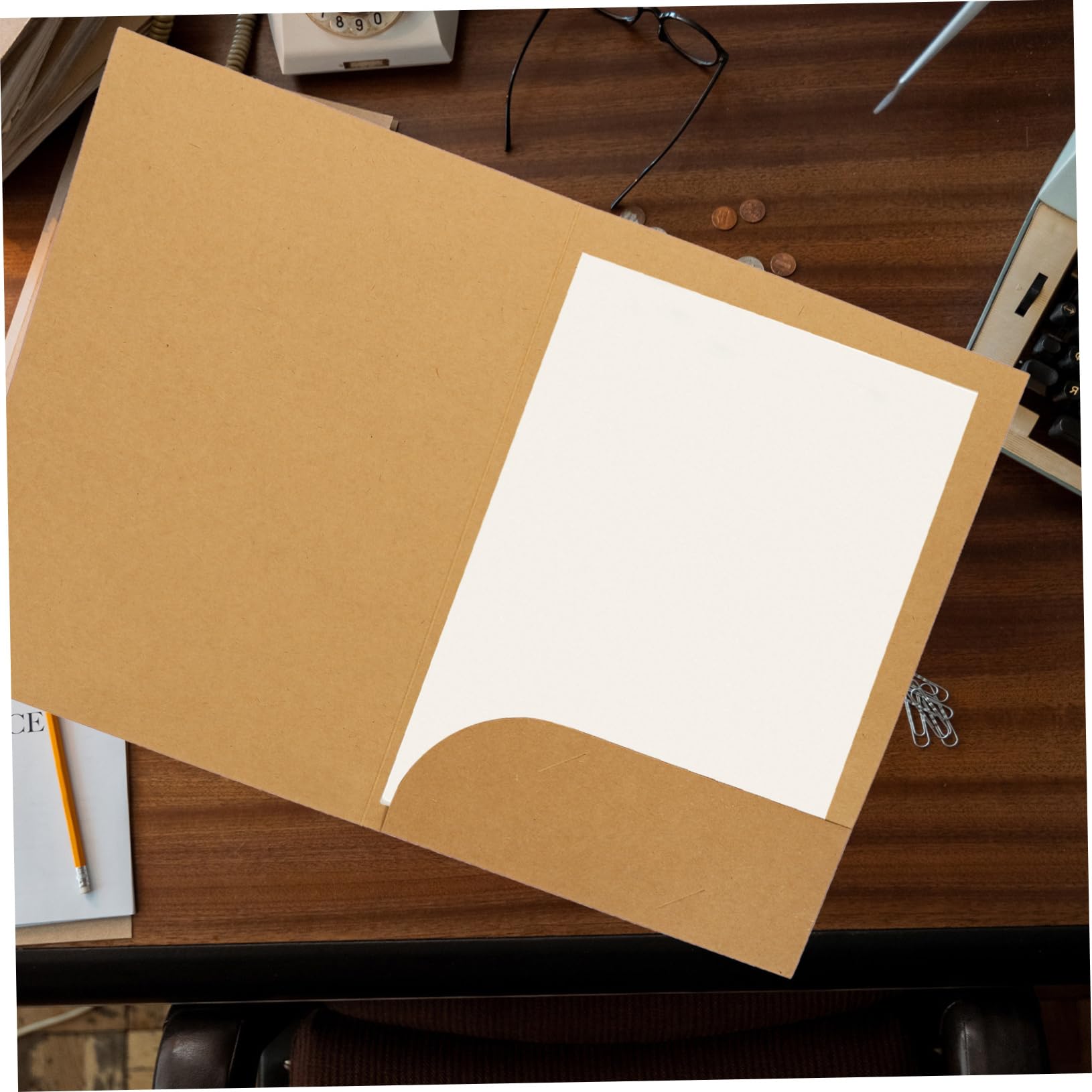 NUOBESTY Fächermappen A4 aus Kraftpapier 20 Stück Präsentationsmappen für Belege und Angebote Verschleißfest Papier Ordentlich im Büro