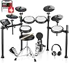 thunder ded200x e drum set e drums with quiet mesh drum pads 2 cymbals with choke 31 kits and over 450 sounds throne headphones sticks usb midi melody lessons 5 pads 4 cymbals