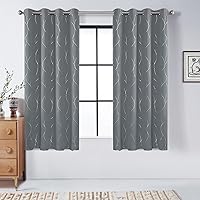 Vista 27 de BUHUA Juego de 2 paneles de cortinas opacas de 84 pulgadas de largo, cortinas de eficiencia energética y reducción de ruido para dormitorio con Gris