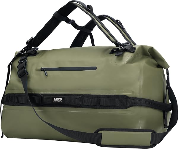 MIER Waterproof Duffel Bag Motorcycle Dry Bag Backpack Large Roll-Top Heavy Duty Dry Duffle Bags for Kayaking Camping Bo