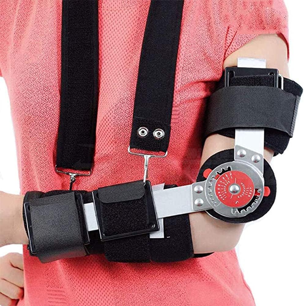DFJU Ortesis de Codo con bisagras Resina PP Ortesis de Codo Ajustable Fijador de Codo Ortesis Soporte Férula Soportes de Brazo Puño, Ortesis ROM, Unisex