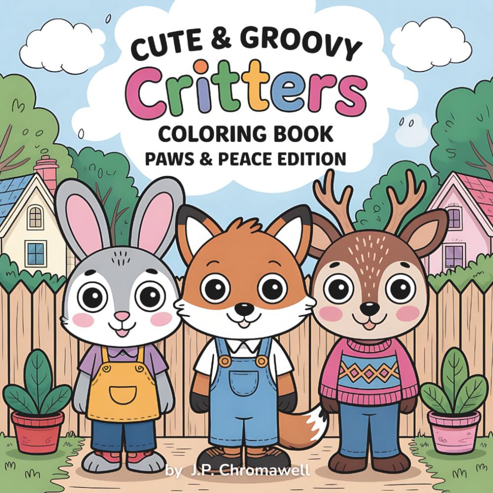 Cute & Groovy Critters Coloring Book: Paws & Peace Edition: A Cozy Collection of Feel-Good Animal Moments for Calm, Creativity & Simple Joy