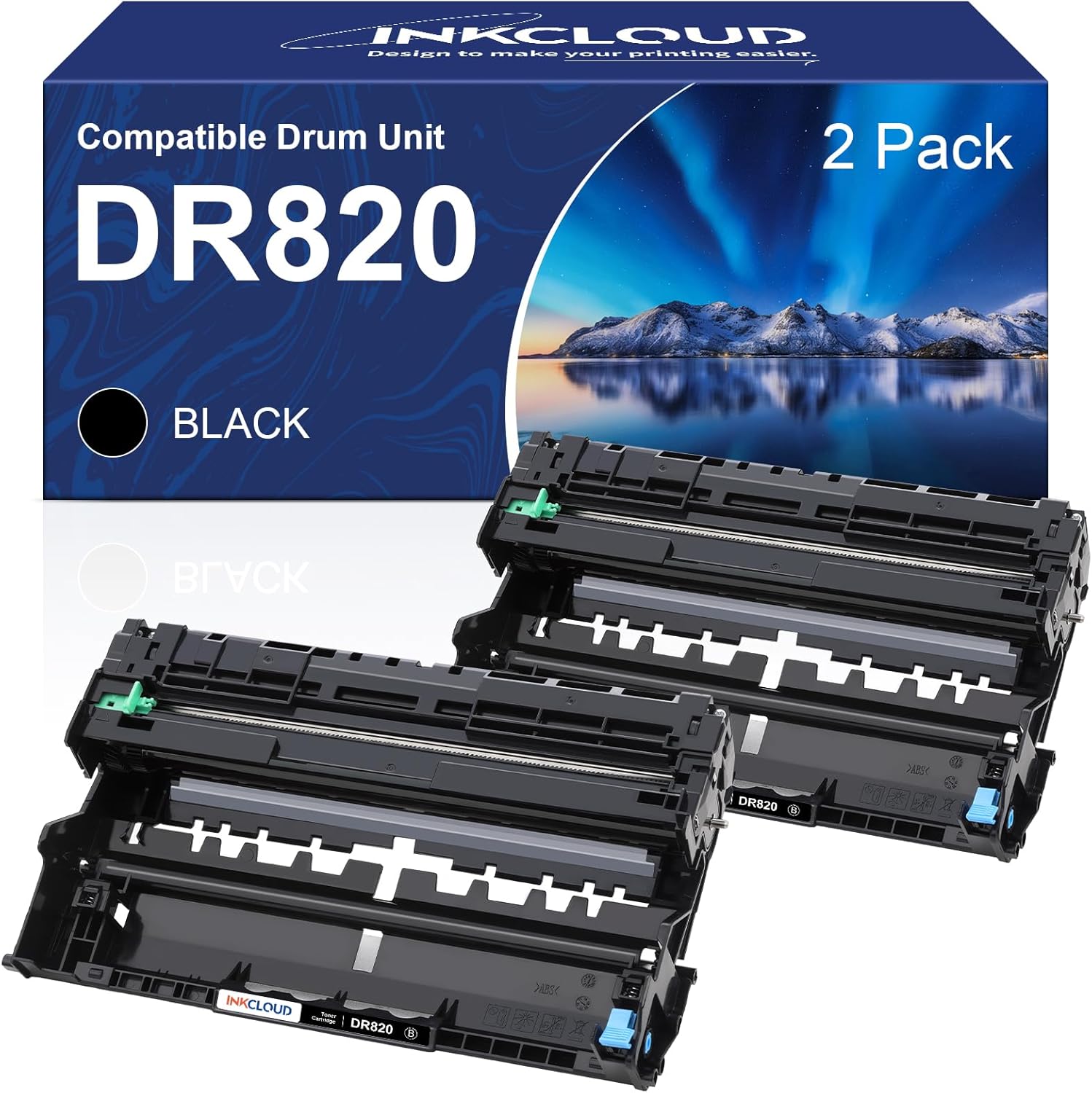 INKCLOUD DR820 DR-820 Drum 2 Black (Not Toner) Replacement for Brother DR-820 DR 820 Drum Unit Work with HL-L6200DW MFC-L5850DW HLL6200DW MFC-L5900DW MFC-L5700DW HL-L5200DW MFC-L6800DW Printer