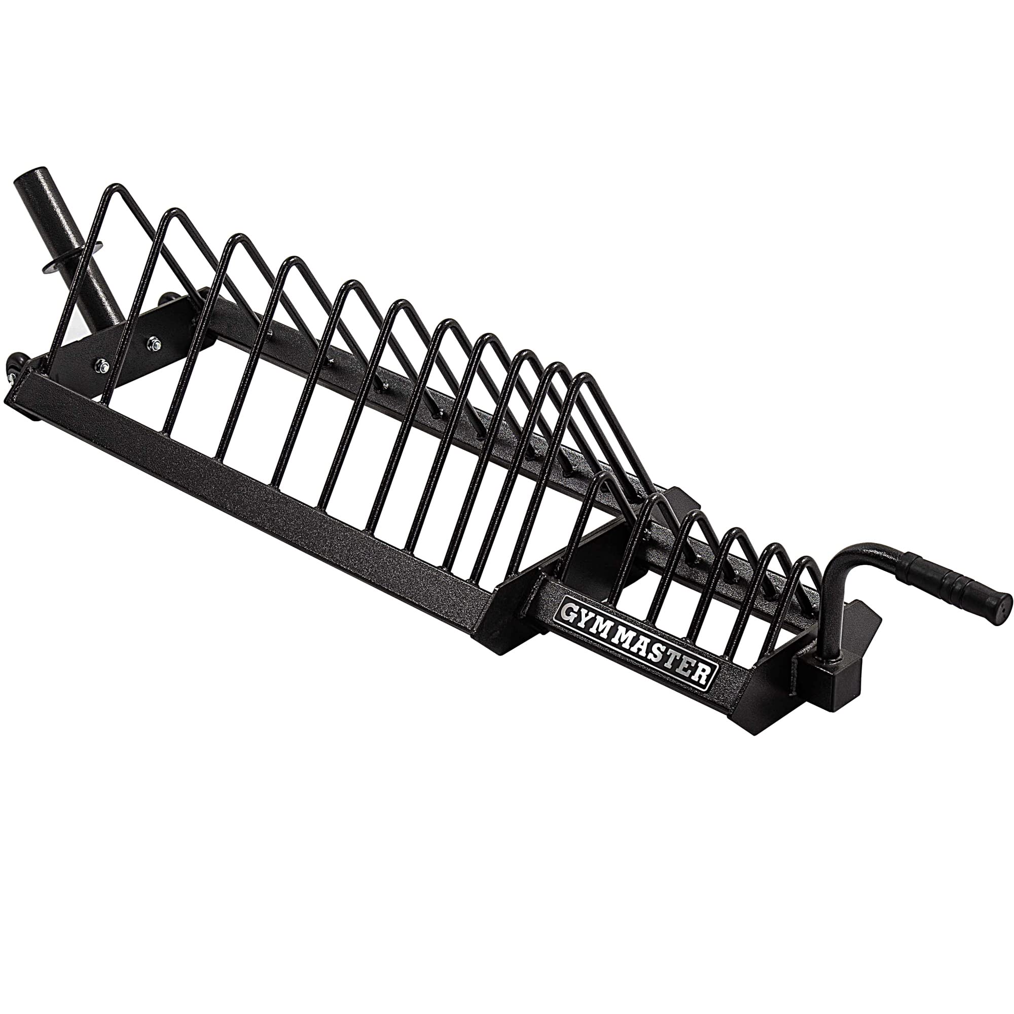 GYM MASTER Portable Horizontal Bumper Plate Trolley Rack with Fractional Weight Section