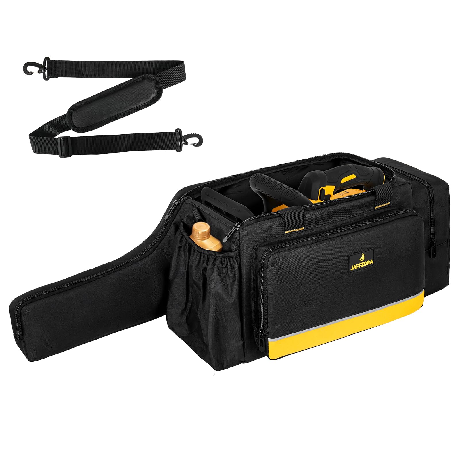 Chainsaw Case,Waterproof Chainsaw Storage Bag Compatible with DEWALT & Ego & Greenworks 10Inch 12Inch Cordless Power Chainsaw&Accessories, Black&Yellow