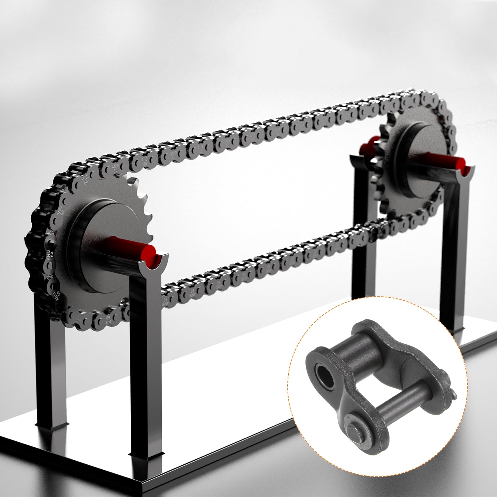 QUARKZMAN 8pz 16B-1 Catena Offset Mezzo Ring Rullo 25,4mm Passo Catena Acciaio al Carbonio per 16B-1 Catena