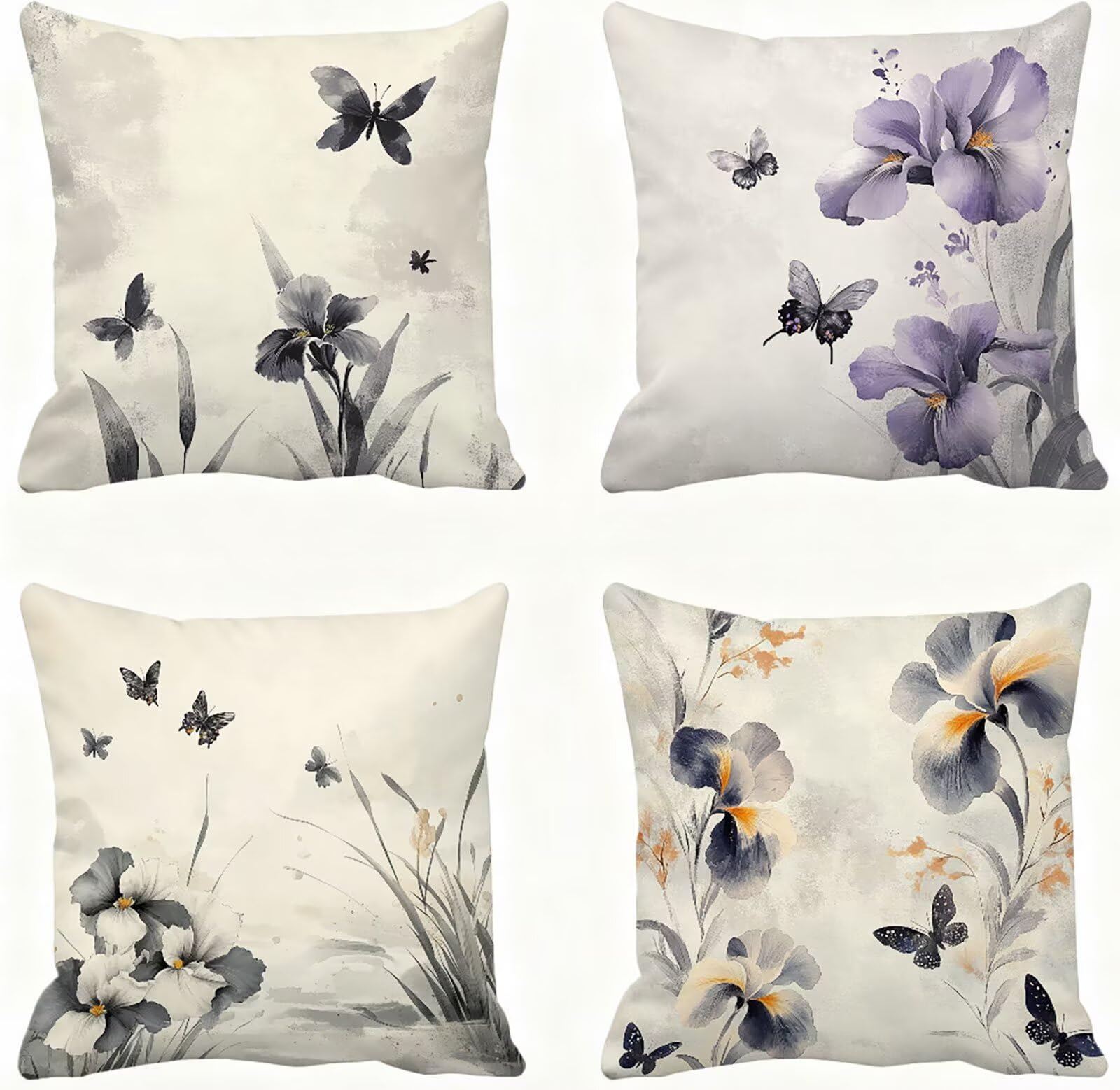 PúRpura Funda Cojin 60x60 Gris Funda Almohada 60x60 Cojines Sofa Súper Suave Fundas Cojines Decorativos Fundas Almohadas 4 Piezas Almohada Cervicales y Cuello, para Hogar Cama Salon Decoracion E - 605