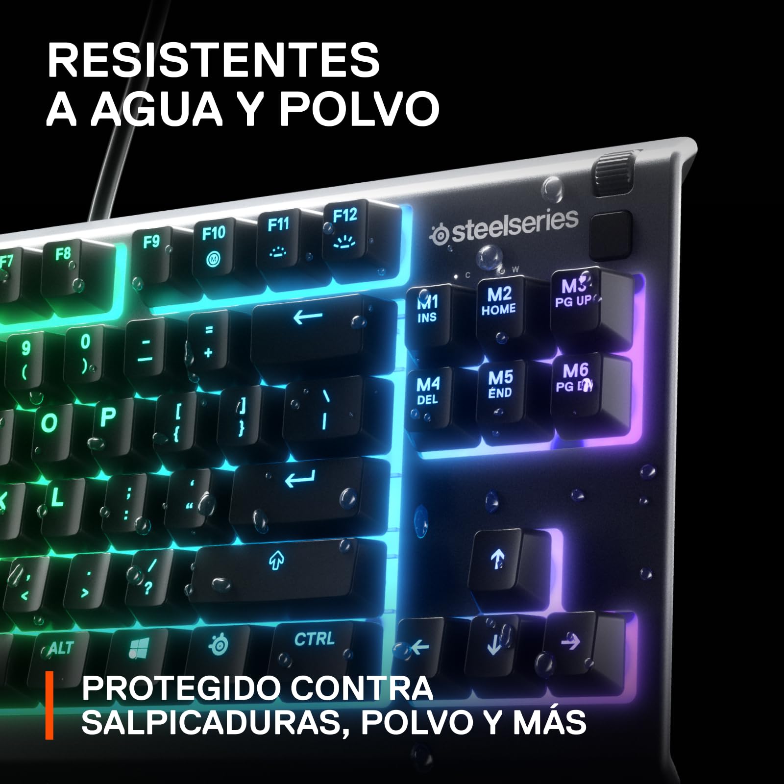 SteelSeries Apex 3 TKL - Teclado Gaming - Factor forma compacto TKL de esports - Iluminación RGB de 8 zonas - Teclado inglesa (QWERTY)