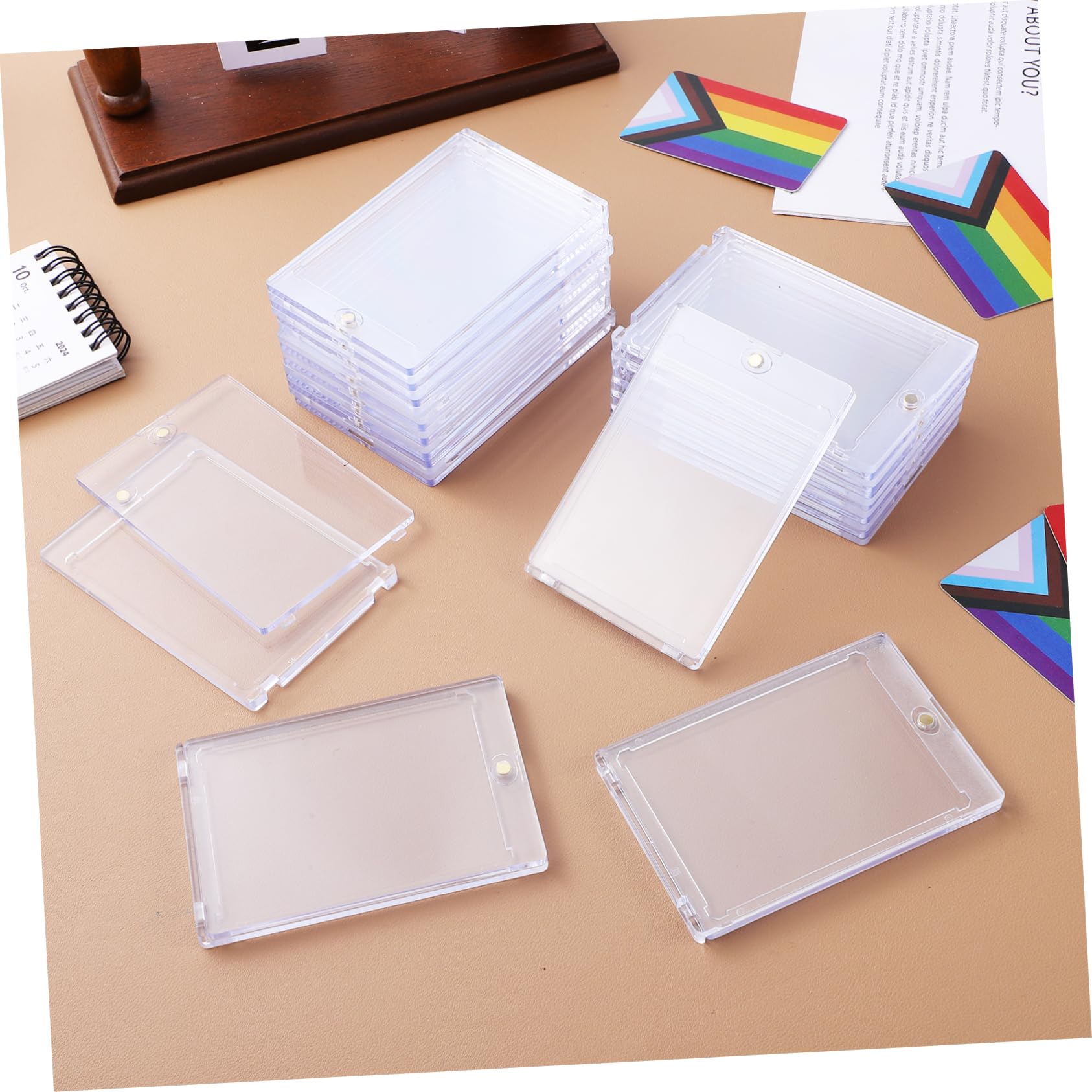 18 Porta Carte Magnetiche in Ps, Custodia Rigida per Carte da Gioco e Sportive, Chiusura Sicura, Protezione Dai Danni, Uso Versatile