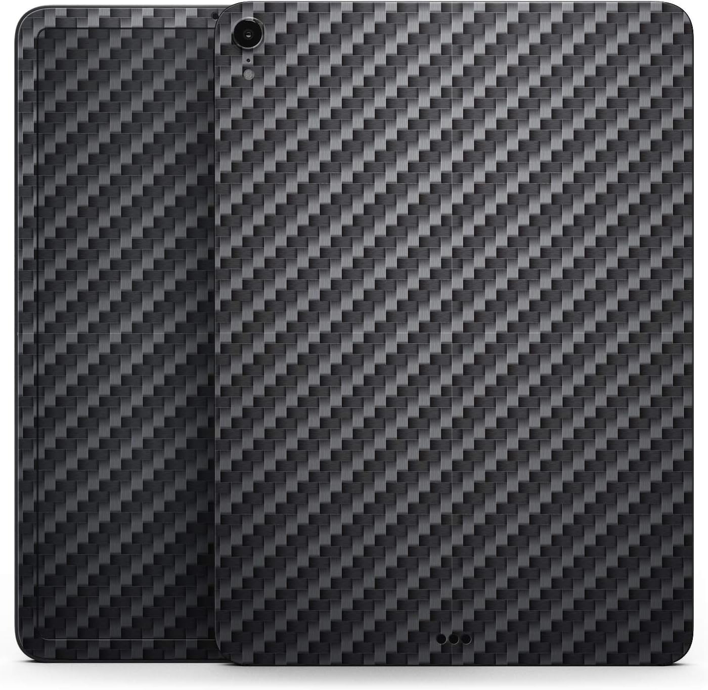 DesignSkinz - Textured Black Carbon Fiber Full-Body Wrap Decal Protective Skin-Kit Compatible with Apple iPad 8th Gen 10.2" (A2270/A2428)