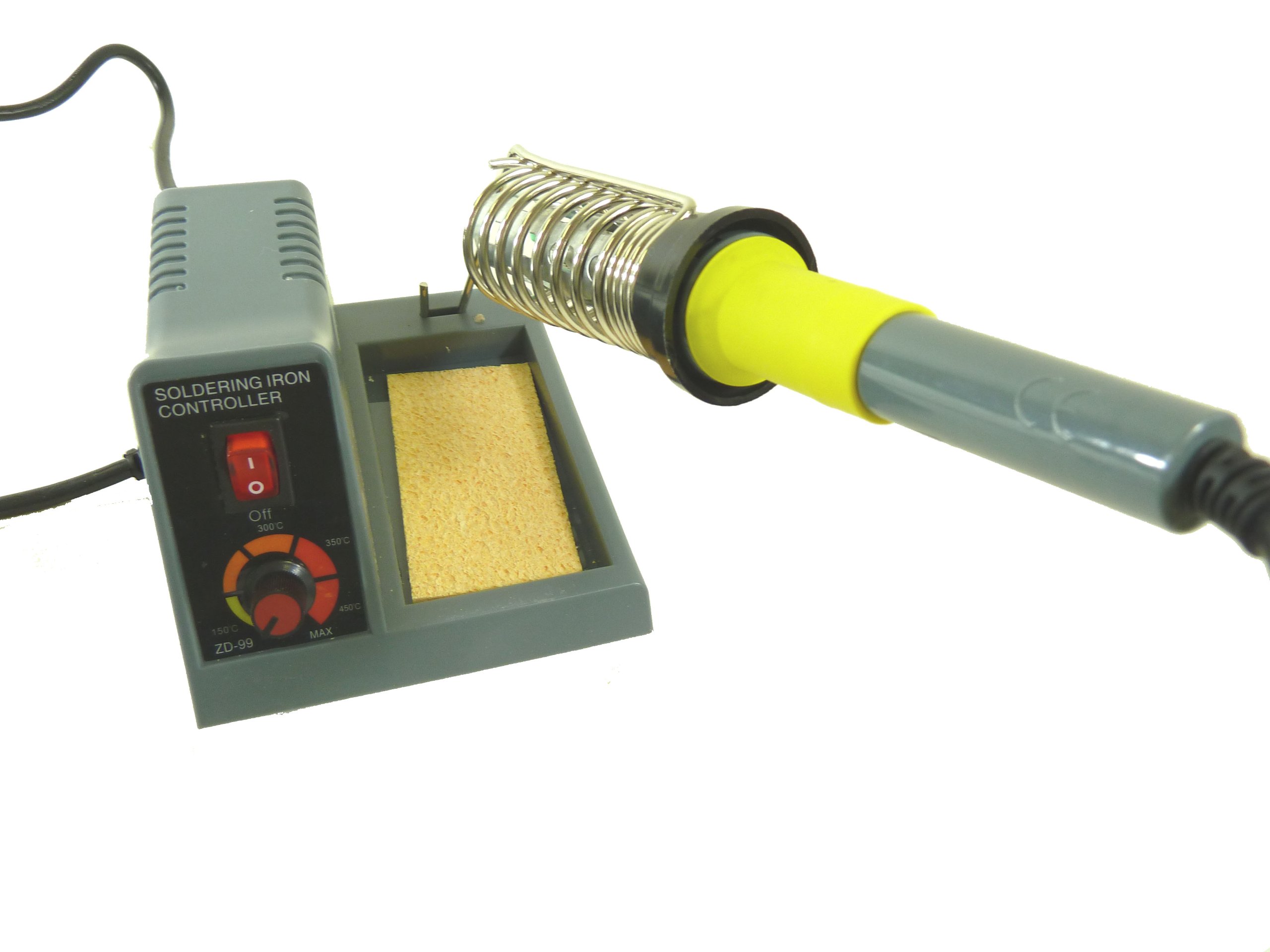 Electronix Express Temperature Adjustable Soldering Station, 5 to 40 Watt, Includes Iron with 1.5mm Pointed Tip and Cleaning Sponge
