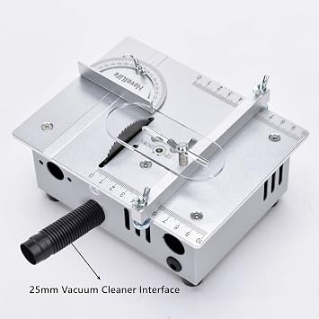 Mini Hobby Table Saw Handmade Woodworking Bench Saw DIY Model Crafts Cutting Tool with Adjustable Power Supply 63mm HSS Circular Saw Blade (R2)