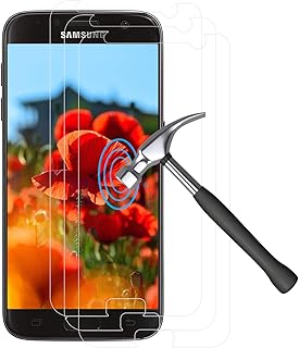 【3 Pièces】Verre Trempé pour Samsung Galaxy S7, 2.5D film blindé, 9H dureté, anti-bulles, HD transparent, anti-empreintes d...