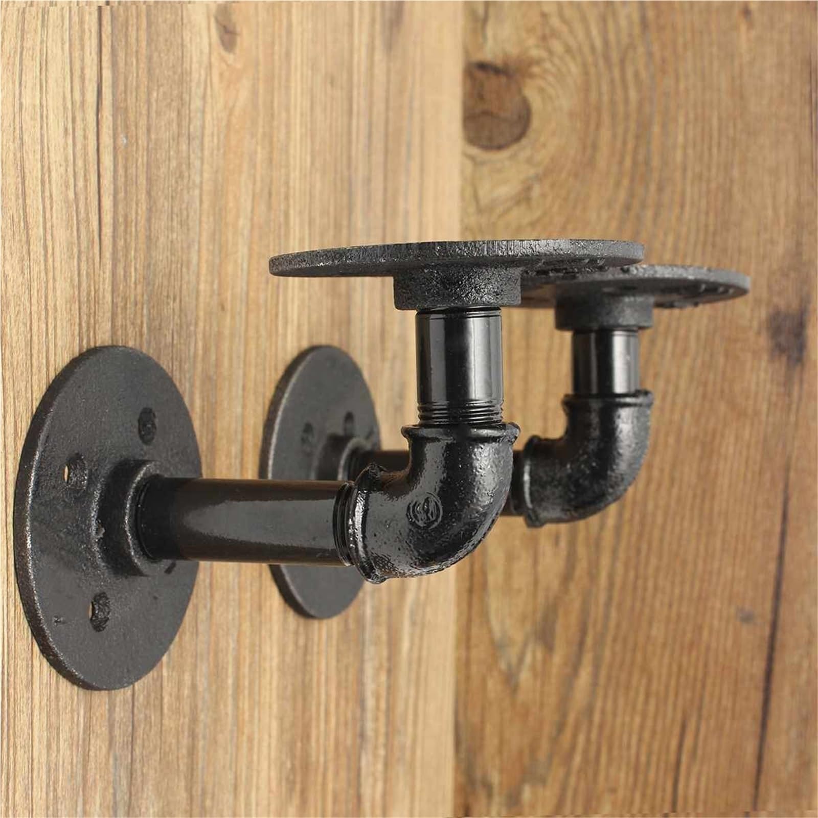 Estante de tubo hierro 2 uds., soporte almacenamiento montado en la pared, estantes, librería Bethroom, decoración DIY Para Montaje(2PCS 12x19cm)