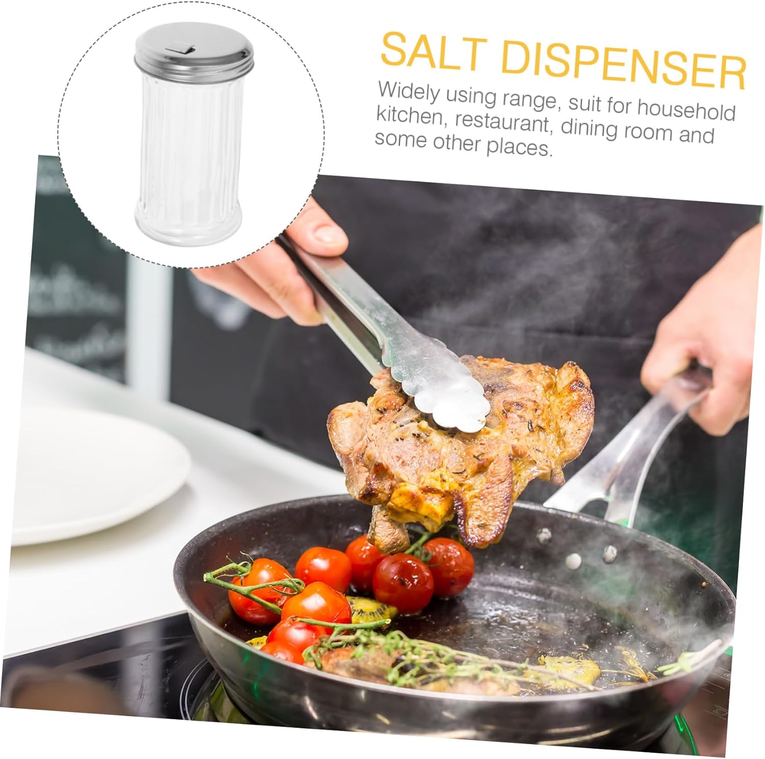 4pcs Glass Pepper Shaker Salt Pepper Shakers Seasoning Jars Modern Design for Kitchen