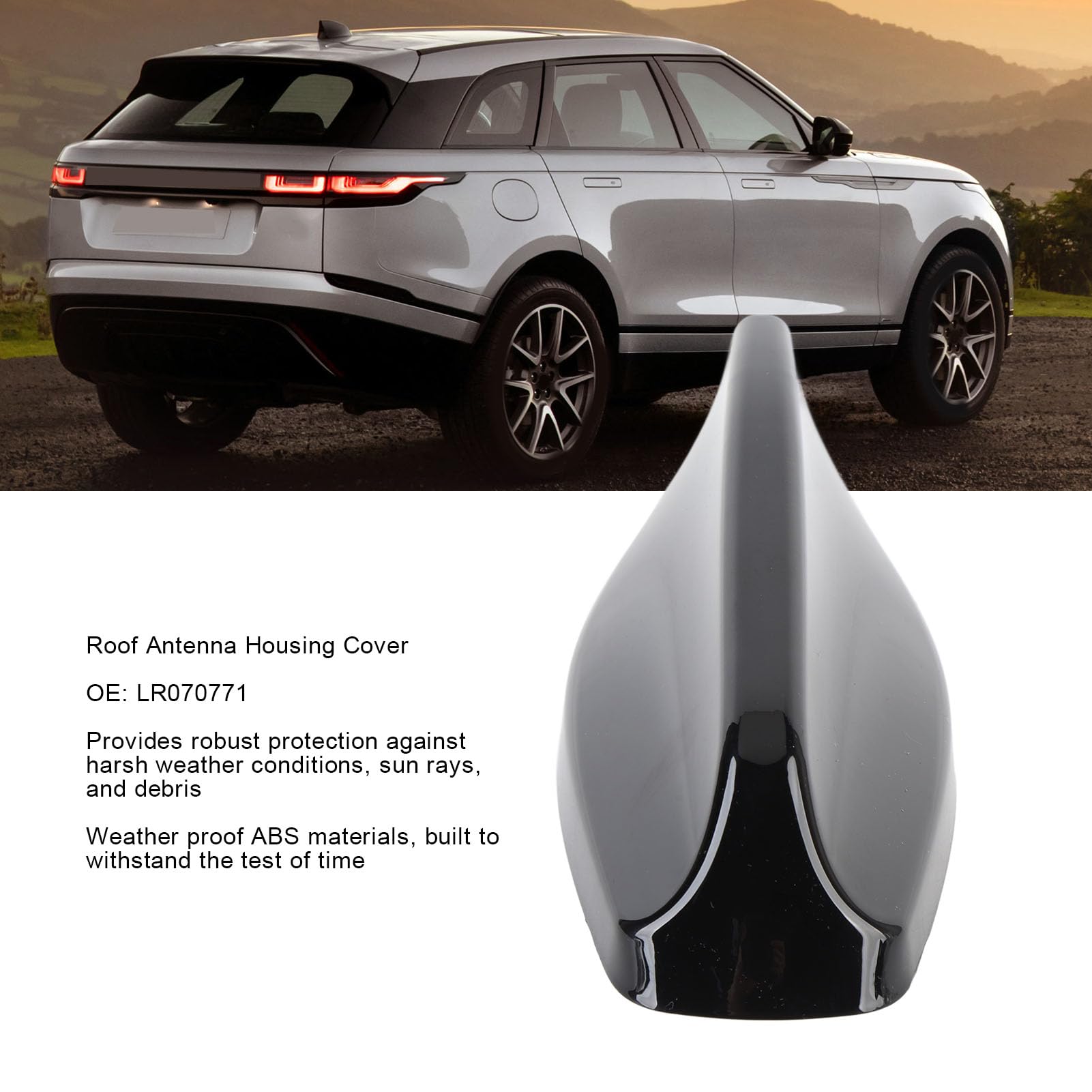 Copertura dell'antenna sul tetto Protezione in plastica ABS durevole e resistente alle intemperie Sostituzione del cappuccio dell'antenna sul tetto per Sport Velar 5