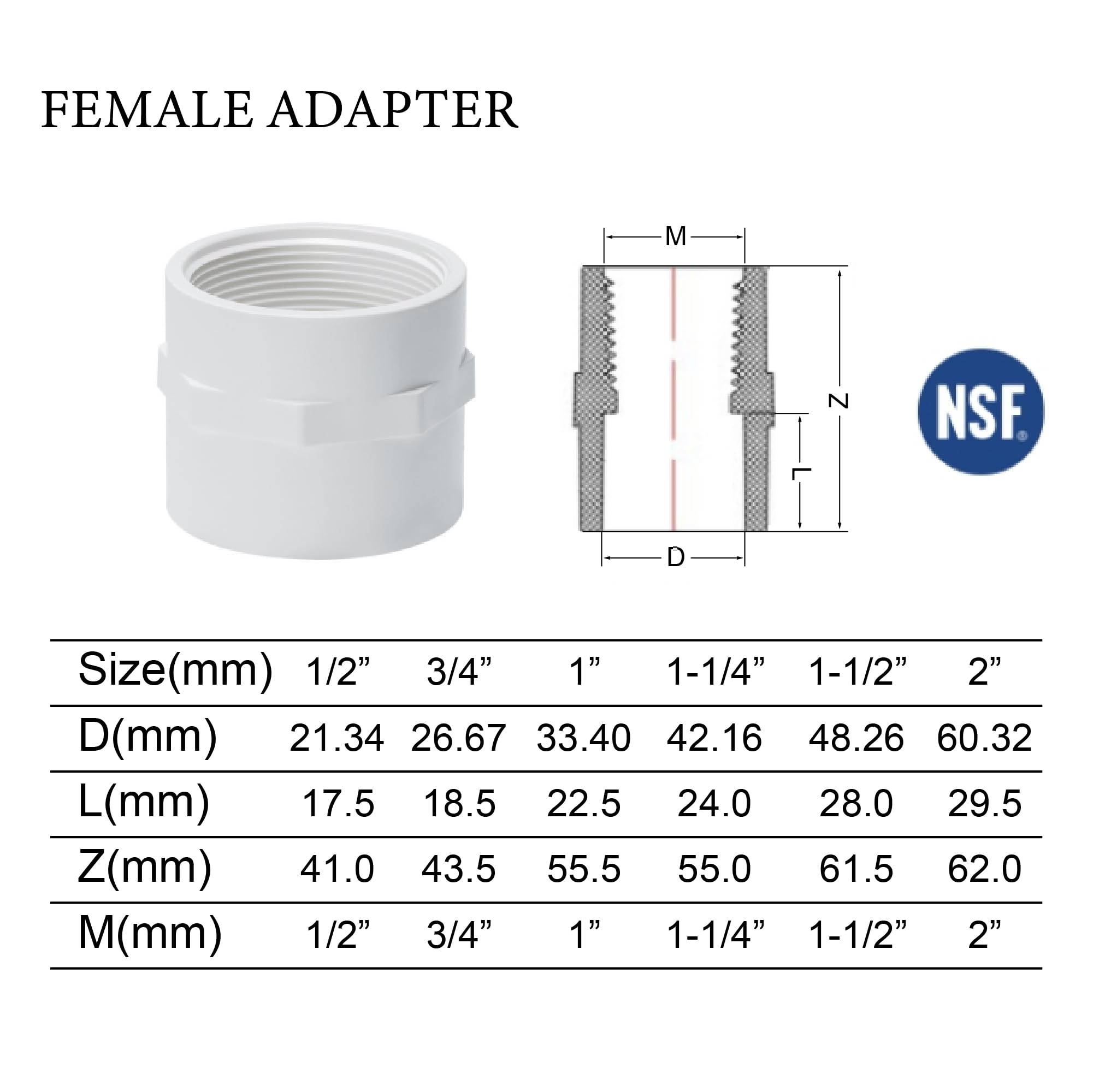 HayEastdor 2PCS 1-1/2 Inch Male Thread White PVC Fittings 2-Way PVC Pipe Coupling Adapter Connectors With 1.5" Male Thread Schedule 40 HE054-1-1/2 - View #8