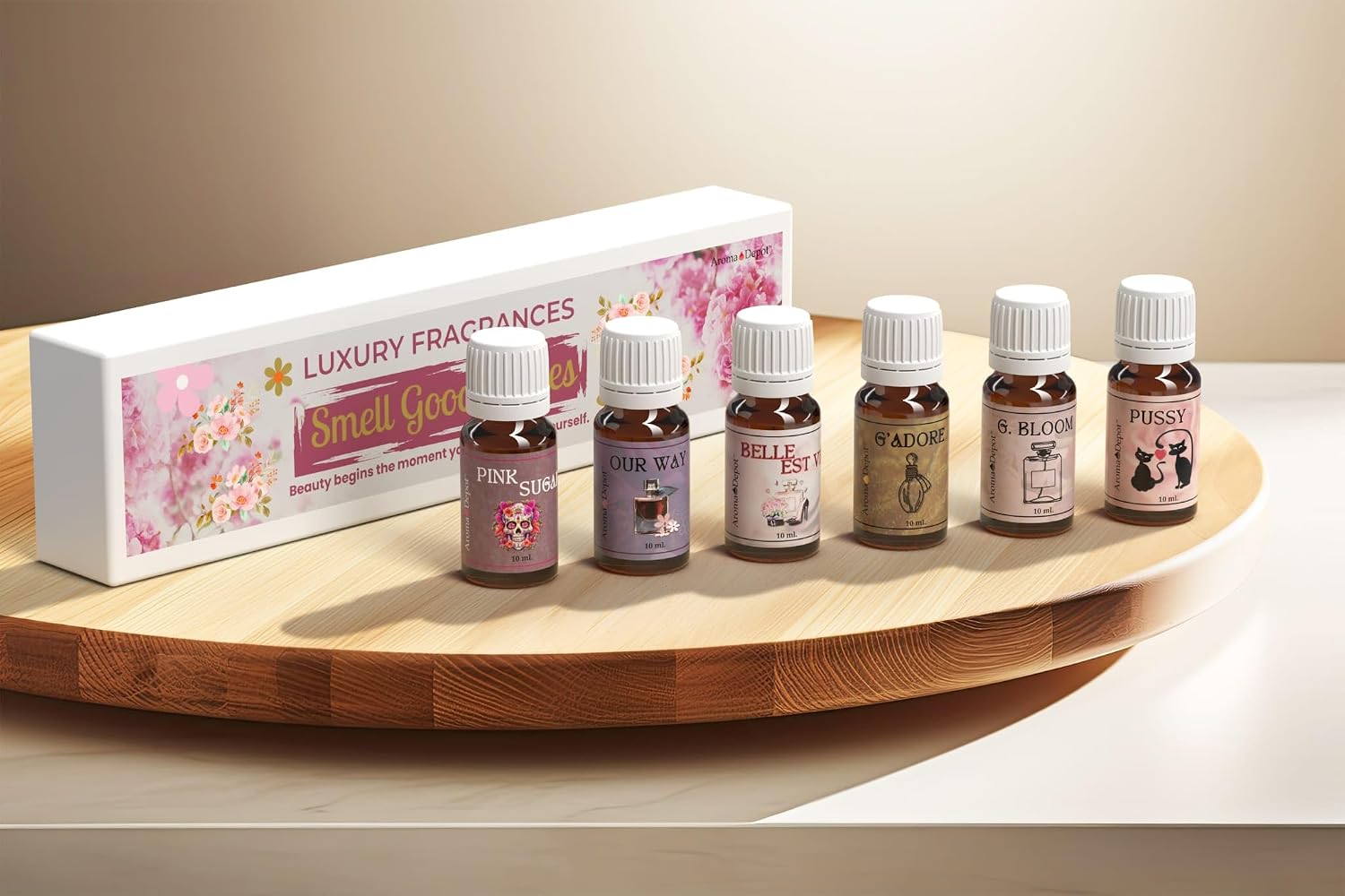 Smell Good Ladies Collection – Set of 6 Fragrance Oils (10ml Each) for Candle Making, Soap Making, Diffusers, and Home Scents