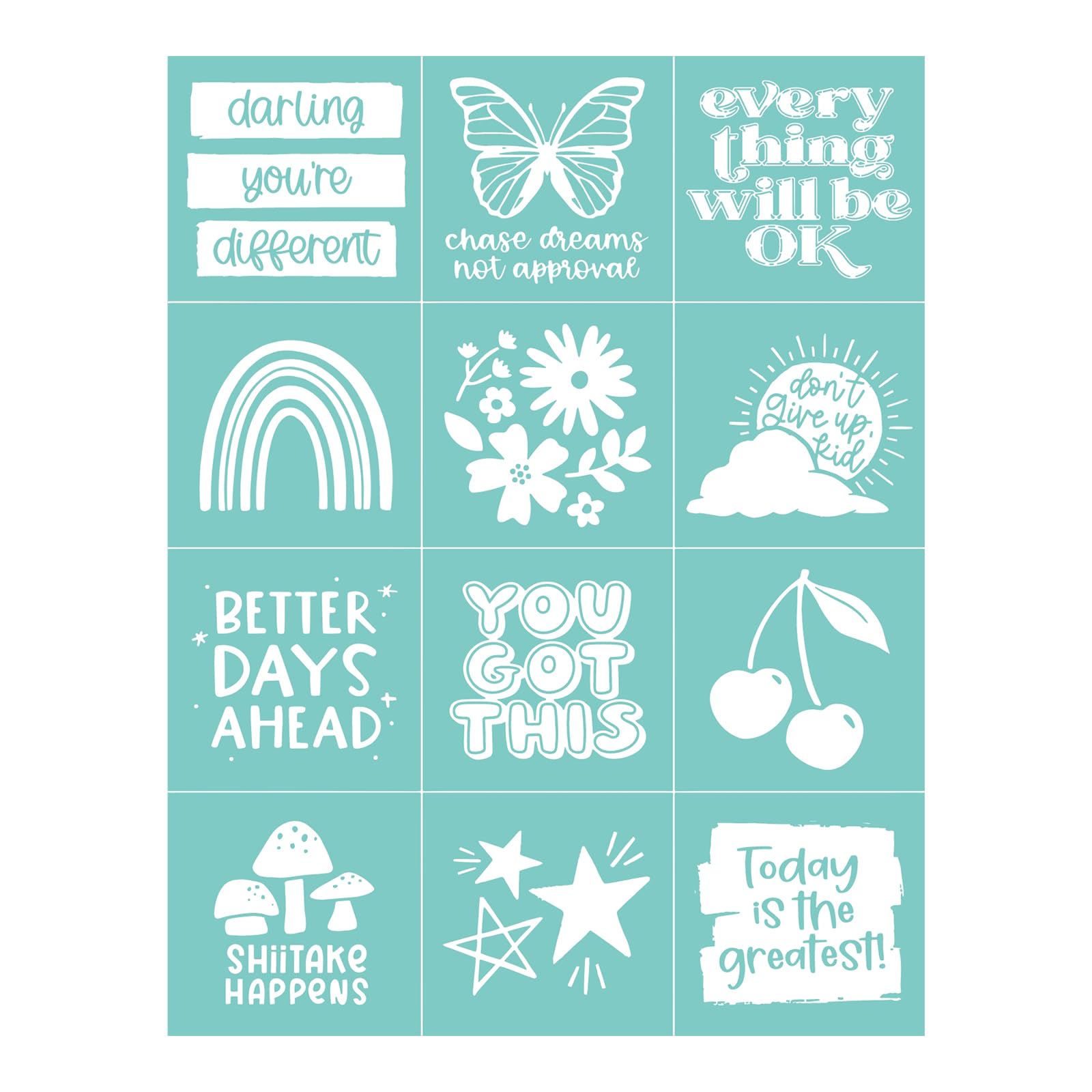 Silkscreen Stencil You Got This Minis ,Reusable Self-Adhesive Silk Screen Printing, for Decor/Printing Wood/Fabric/Wall/Cup/Plate/Glass/Paper, Home Craft Projects Decorations Pattern (8.5x11inch)