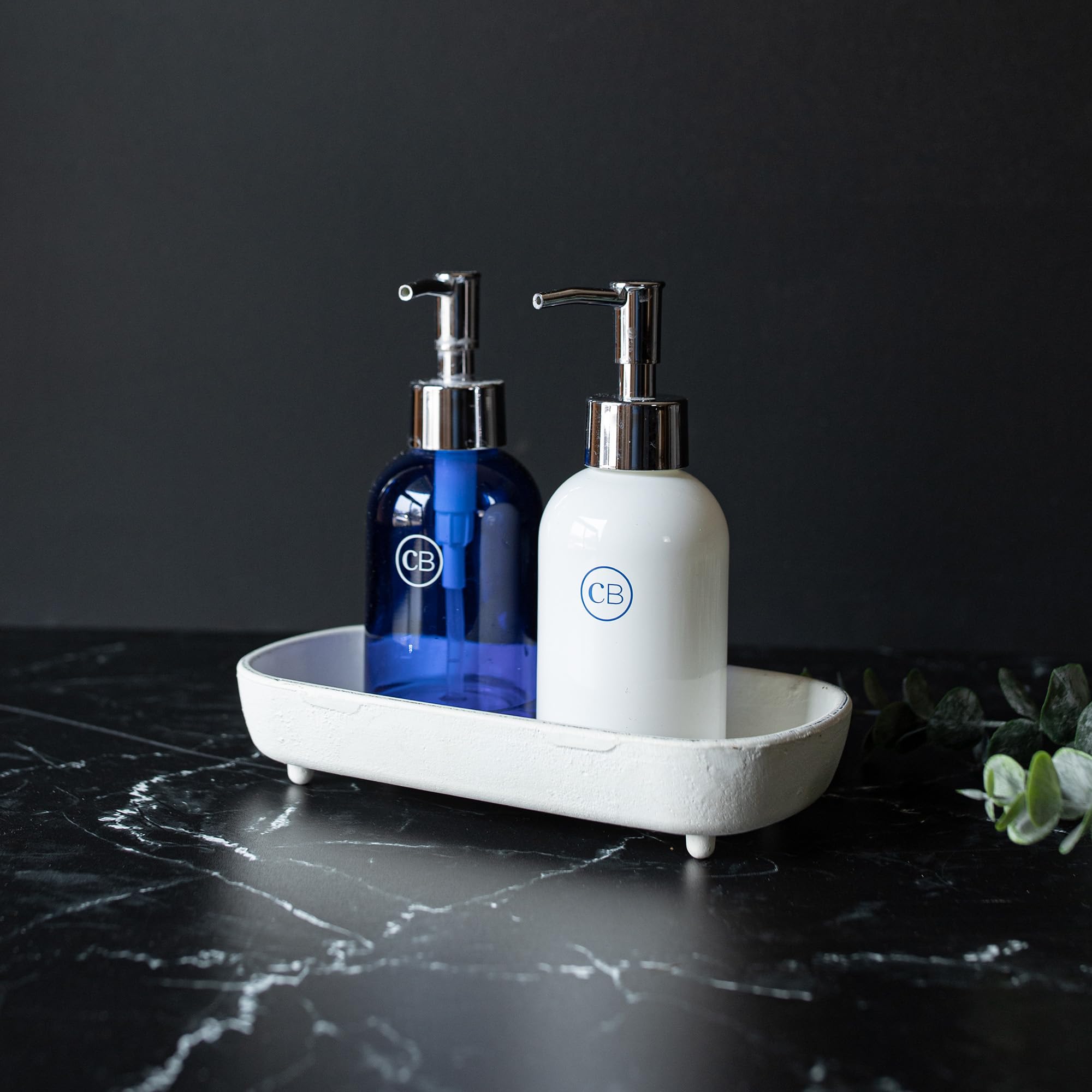 Foreside Home and Garden Distressed Ball Footed Vanity Tray White Cast Iron by Foreside Home & Garden