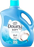 Vista 12 de Downy Soft, Suavizante de tela líquido 2 en 1 suave y fresco, April Fresh, 140 fl oz, 190 cargas, El acondicionador de tela líquido proporciona