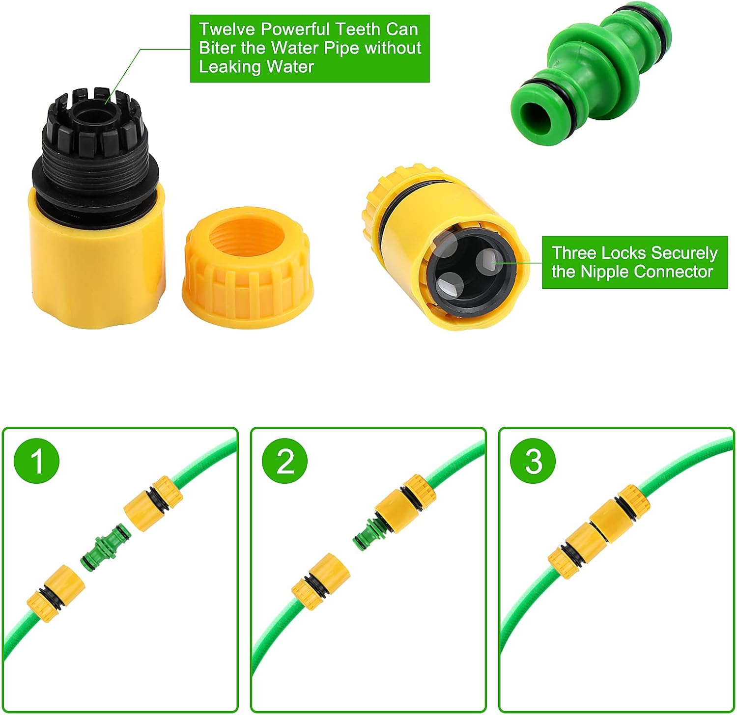 Homgaty Hose Tap Connector, Garden Kitchen Tap Hose Connector,Hose Pipe Tap Attachment Watering