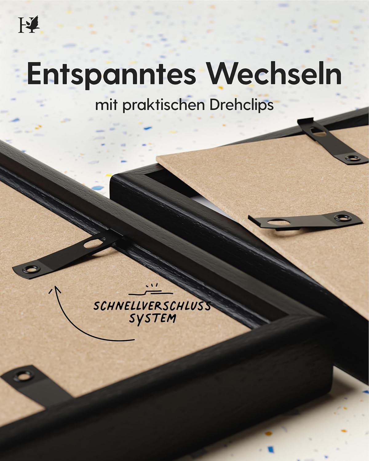 Heimlich® - Cornice per foto - 30x40 cm, Legno di ayous, Nero - Cornice per diploma di grandi dimensioni con copertura in foglio di plastica - Solo espositore da parete