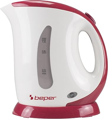 BEPER BB.050 Bollitore d’Acqua Elettrico, 1100 W, 1 Liter, Plastica, Colori Assortiti, 1 Pezzo
