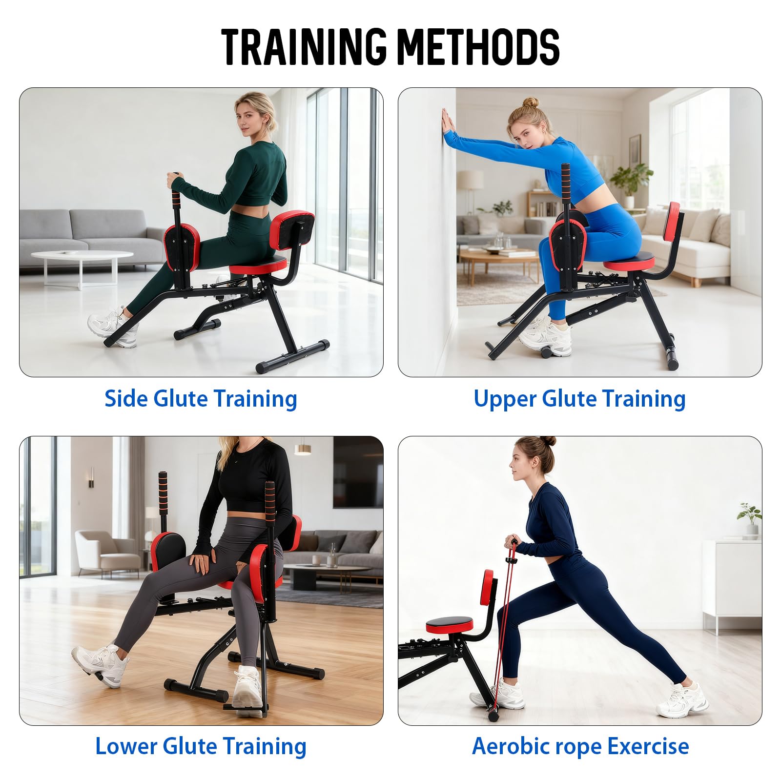 Beinpresse für Zuhause, Gesäßmuskeltrainer mit einstellbarem Widerstand, | Bein- und Po-Trainer für Frauen