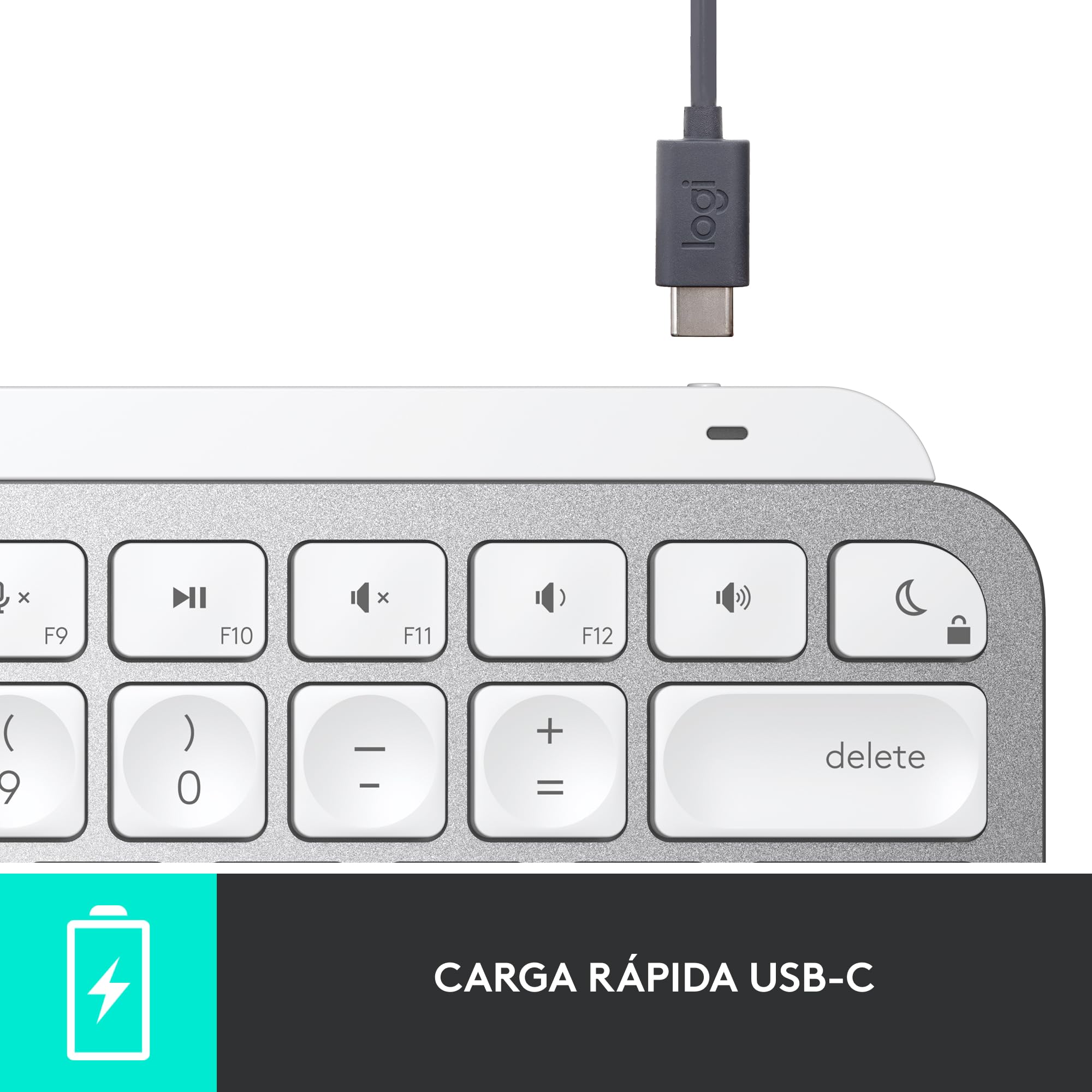 Logitech MX Keys Mini for Mac - Teclado inalámbrico Minimalista | Teclado Bluetooth Compacto, Retroiluminado, USB-C, para Mac, iPad, QWERTY Español - Gris claro