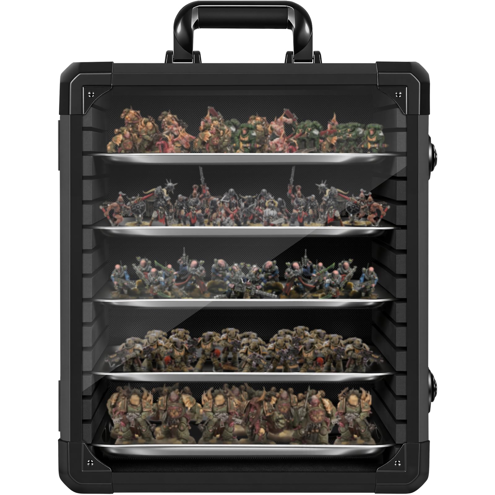 Photo 1 of WELIDAY Miniatures Storage Case Miniatures Transport Case Aluminum Alloy Frame with Lock (Large Size)