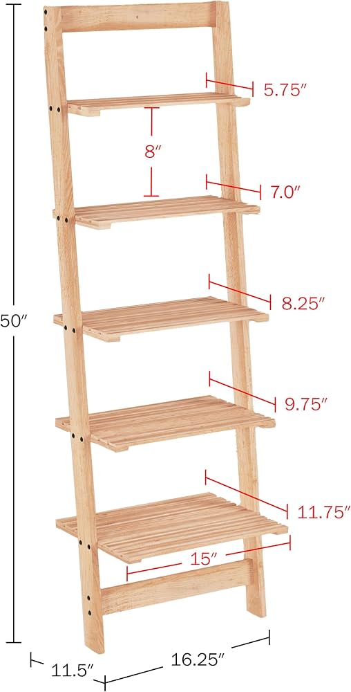 Lavish Home 5-Tier Ladder Blonde Wood Storage Shelf : Amazon.ca: Home