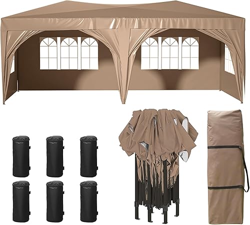 Toldo desplegable de 10 x 20 pies para exteriores, tienda de campaña para fiestas con 6 paredes laterales, tienda de campaña para bodas, toldo al disponible en Yaxa Peru