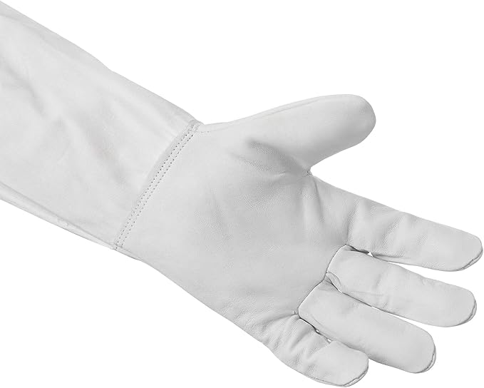 Guantes de apicultura Honey Keeper de cuero de cabra con manga de lona y puño elástico miniatura 4