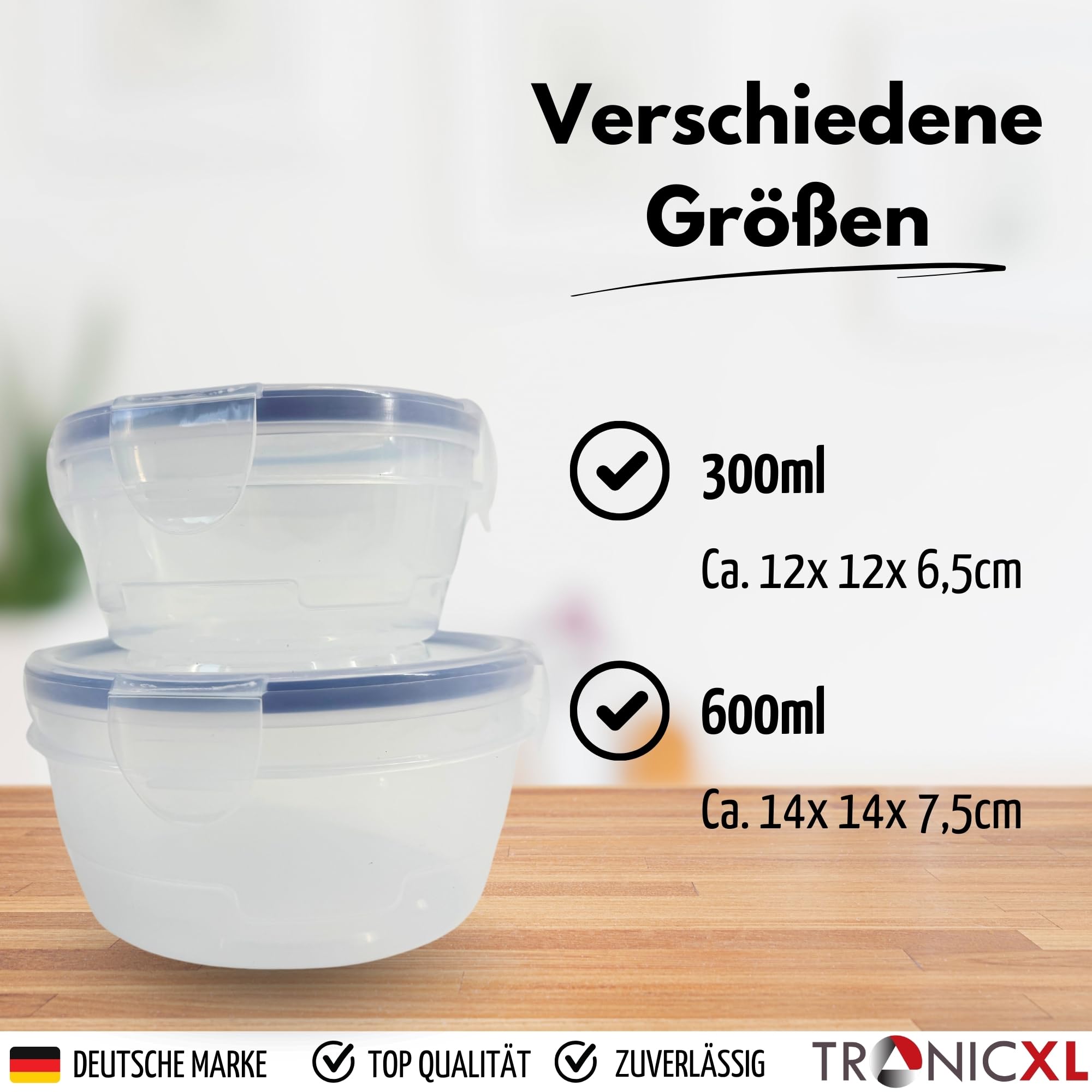 TronicXL 48 Teile Frischhaltedosen Set I 24 Dosen mit 24 Deckel Klick Frischhaltedose Klick System I Kunststoff Vorratsdosen spülmaschinenfest Gefrierdosen Gefrierbehälter BPA Frei