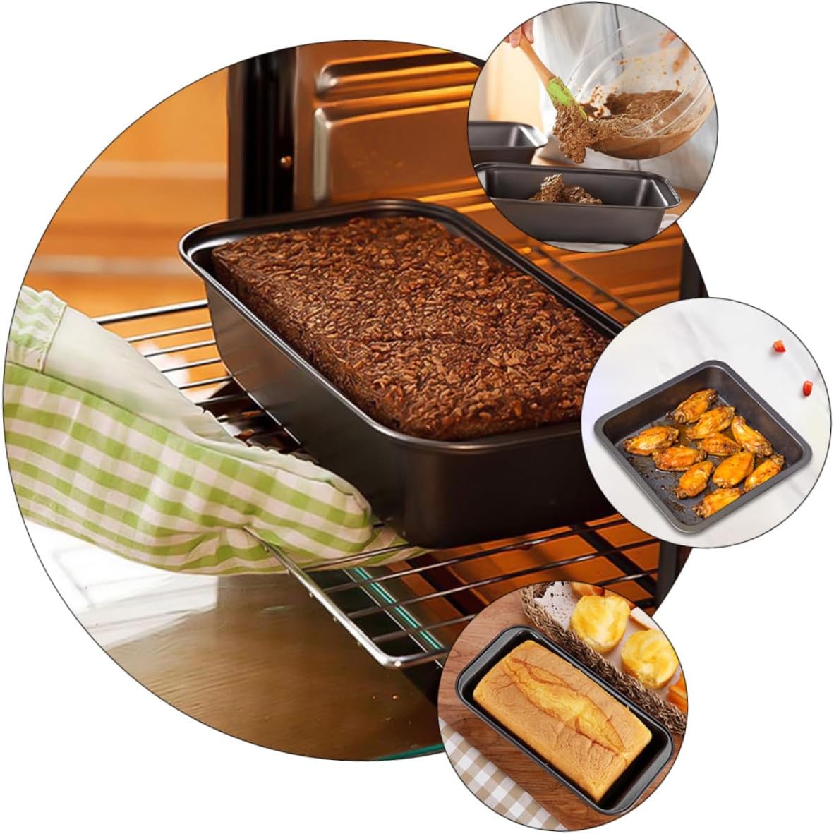 Zerodeko 1set Non-stick Baking Pan Versatile Cooking and Baking Material for Cakes Breads Muffins and More for Enthusiasts