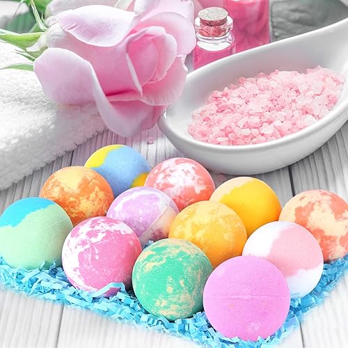 Miniatura 5 de Bombas de baño para niños con juguetes en el interior para niñas y niños, paquete de 12 bombas de baño de burbujas orgánicas, suaves y seguras para