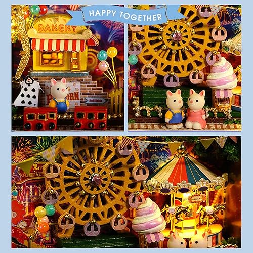 Miniatura 3 de 3 piezas DIY caja de casa de teatro, casa de muñecas en miniatura, caja de lata de escena de juguete, kit de muebles en miniatura, casa de juguetes