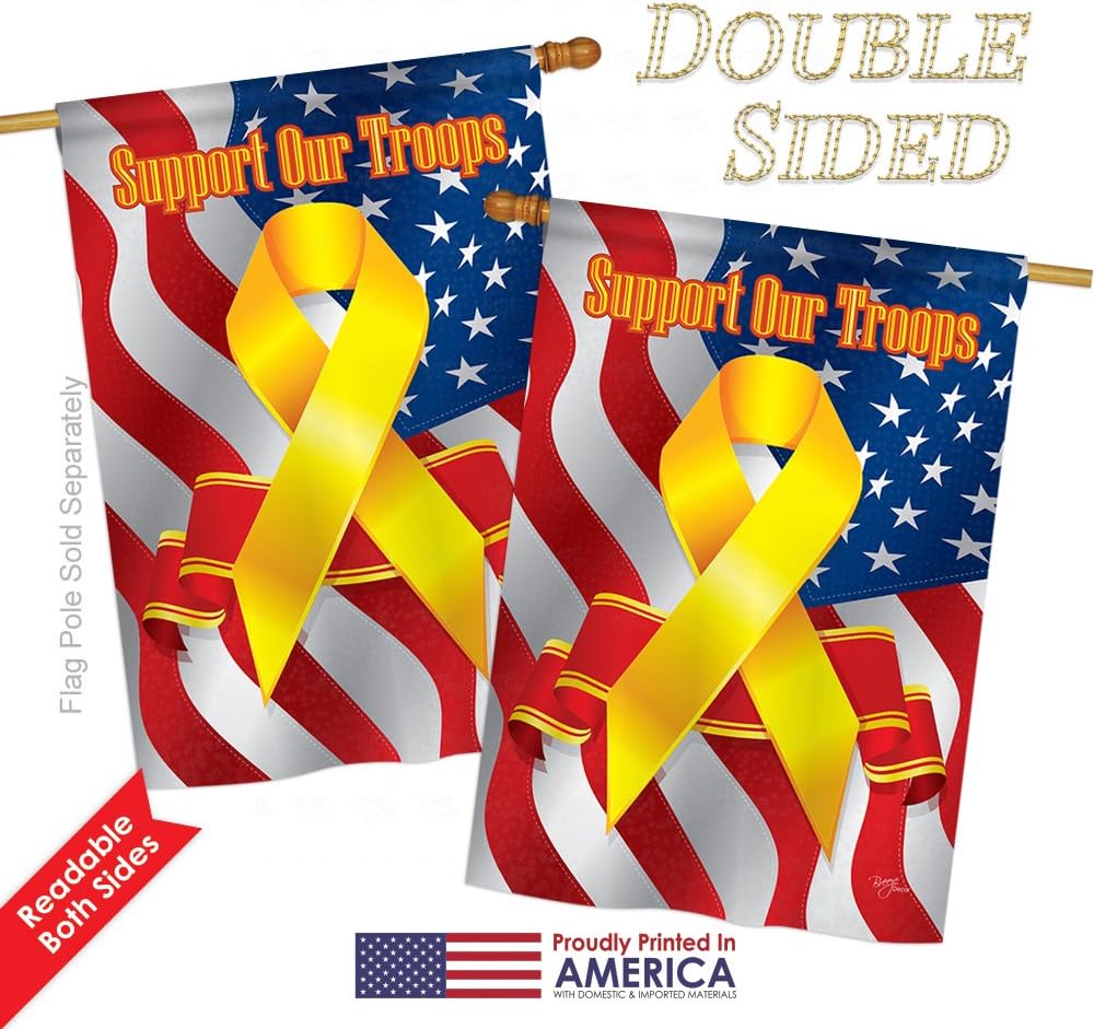 Breeze Decor Support Our Troops Large Flag 28"x 40"