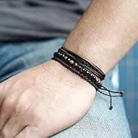 Vista 46 de Handmade Natural Stone Beaded Healing Bracelet Gift for Men Adjustable Rope String Bracelet