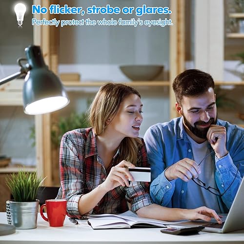 Miniatura 2 de Bombillas LED, bombillas LED A19 equivalentes a 100 W, 13 W, 5000 K, luz blanca diurna, 1500 lúmenes, no regulables, brillantes, E26 Edison