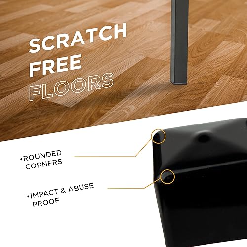 Miniatura 5 de Prescott Plastics - Inserto cuadrado de vinilo de 1.25 pulgadas (20 unidades), tapa de extremo flexible de goma negra para tubos de metal, valla,