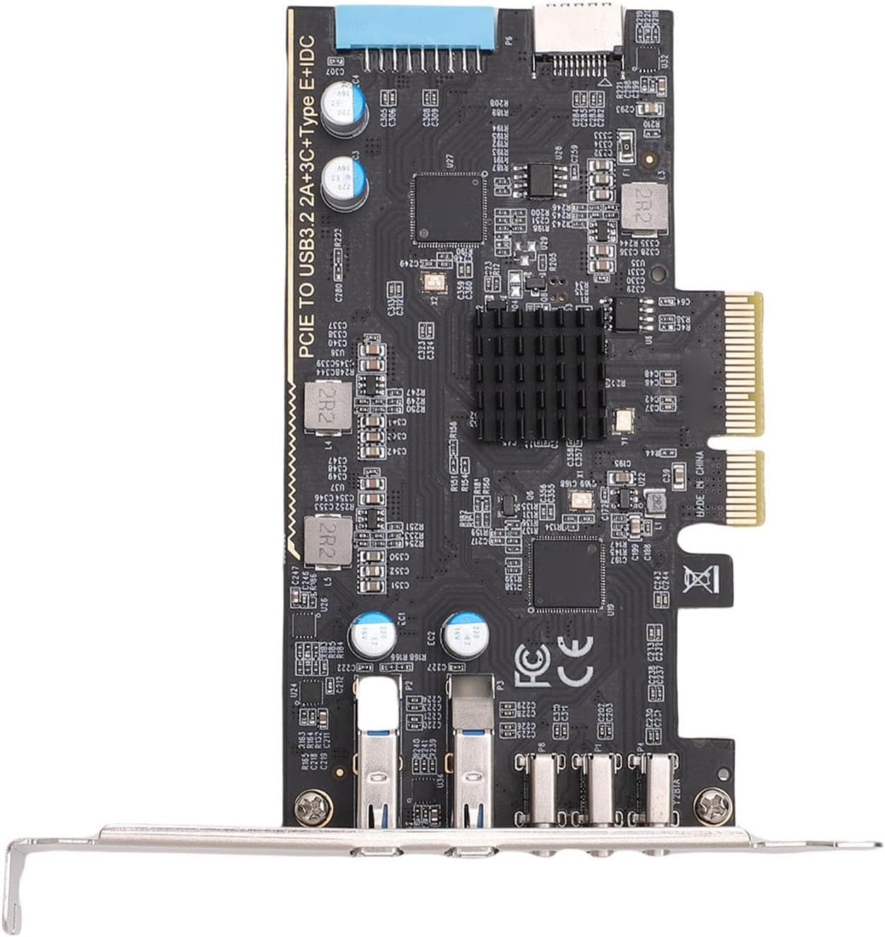 PCIe to USB 3.2 Gen 2 Card, 3 USB Type C and 2 USB Type A Expansion Card for for Linux, Supports High Speed Data Transfer up to 10Gbps