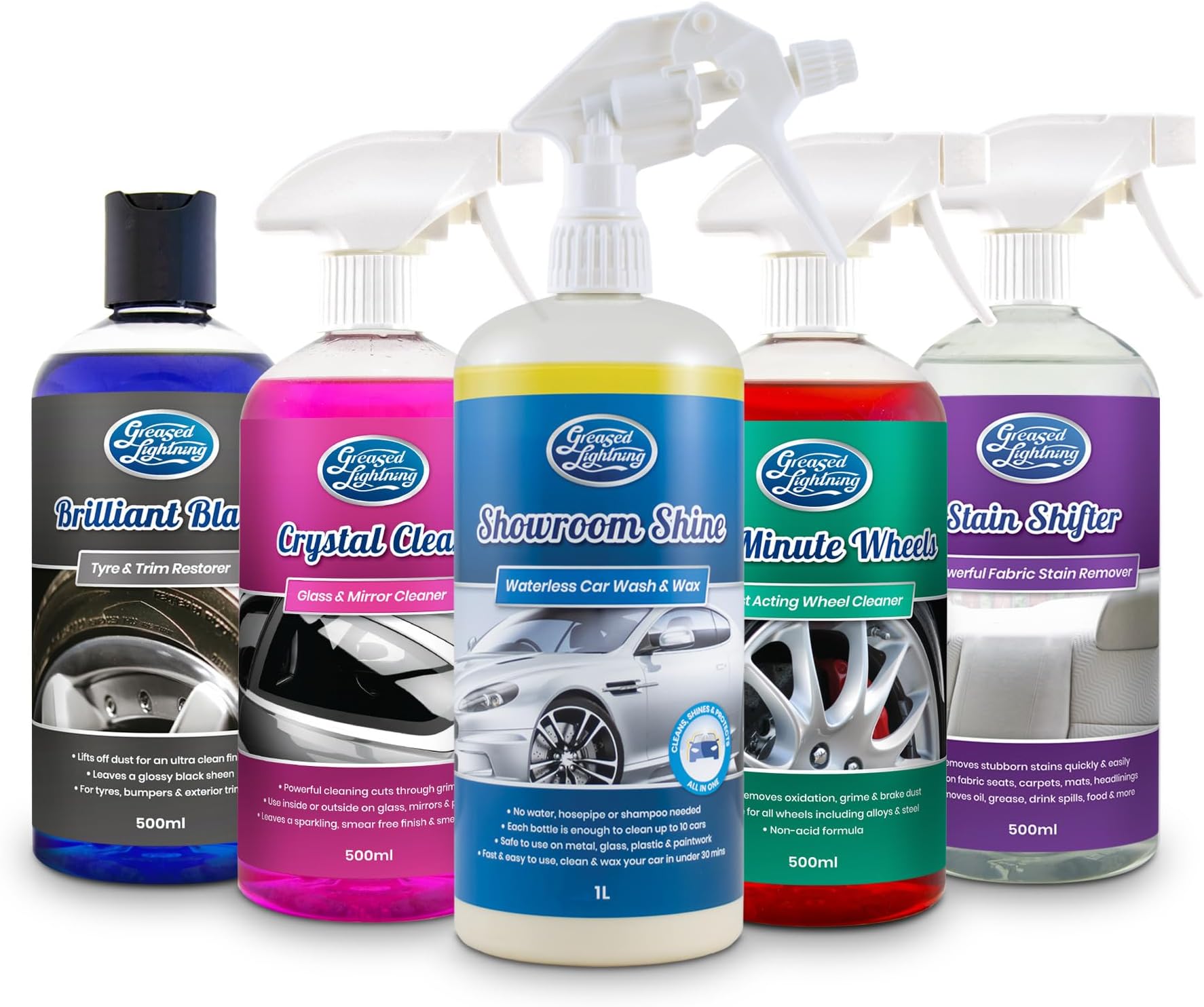 Showroom Shine 1 Ltr + 4 x 500ml Valet Car Care Bundle