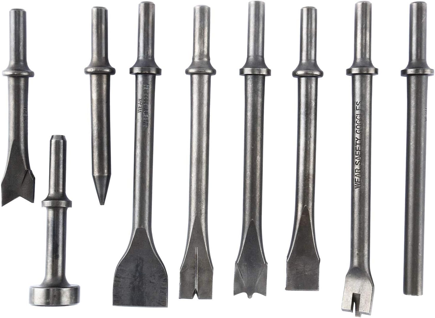 8MILELAKEPneumatic Chisel Set 9pcs Air Hammer Punch Chipping Bits Tool